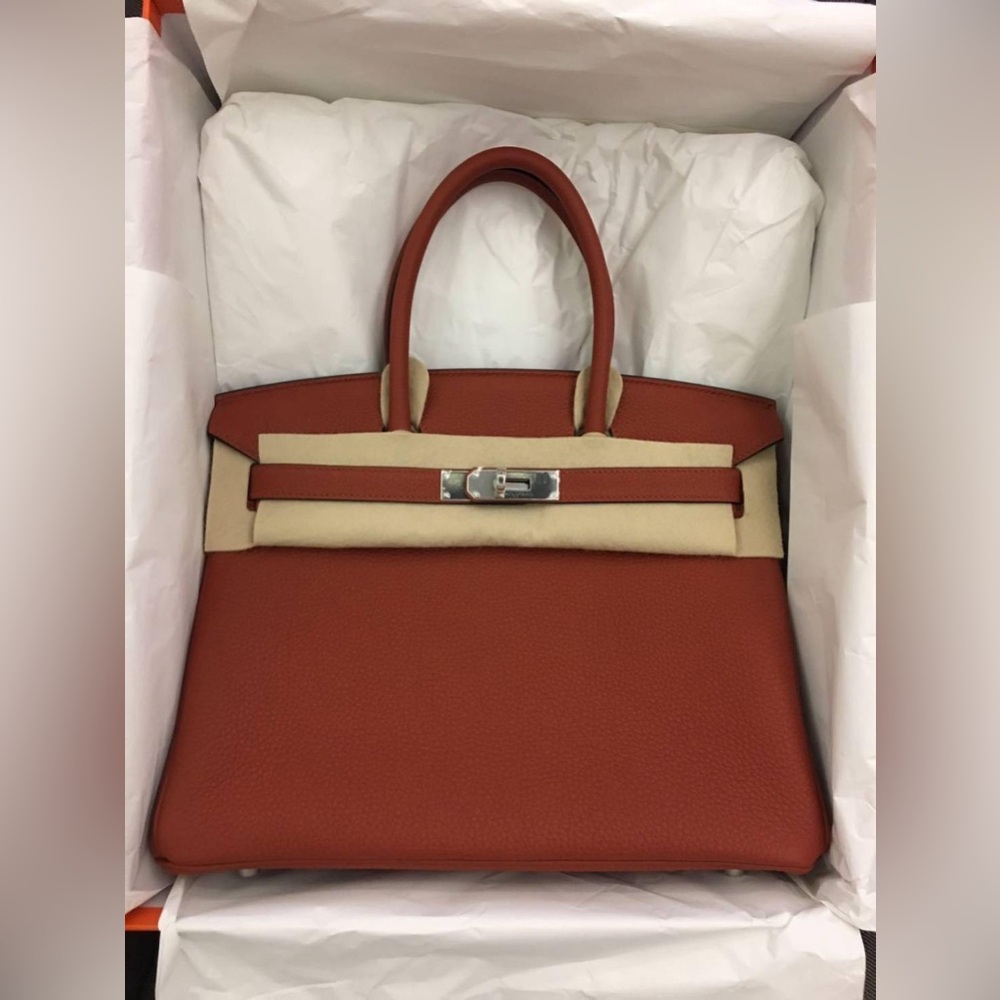 Sold! AUTH Hermes Red Birkin with Palladium Hardware NEW in Box + raincoat!!!